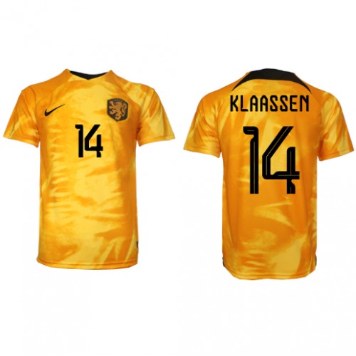 Fotballdrakt Herre Nederland Davy Klaassen #14 Hjemmedrakt VM 2022 Kortermet